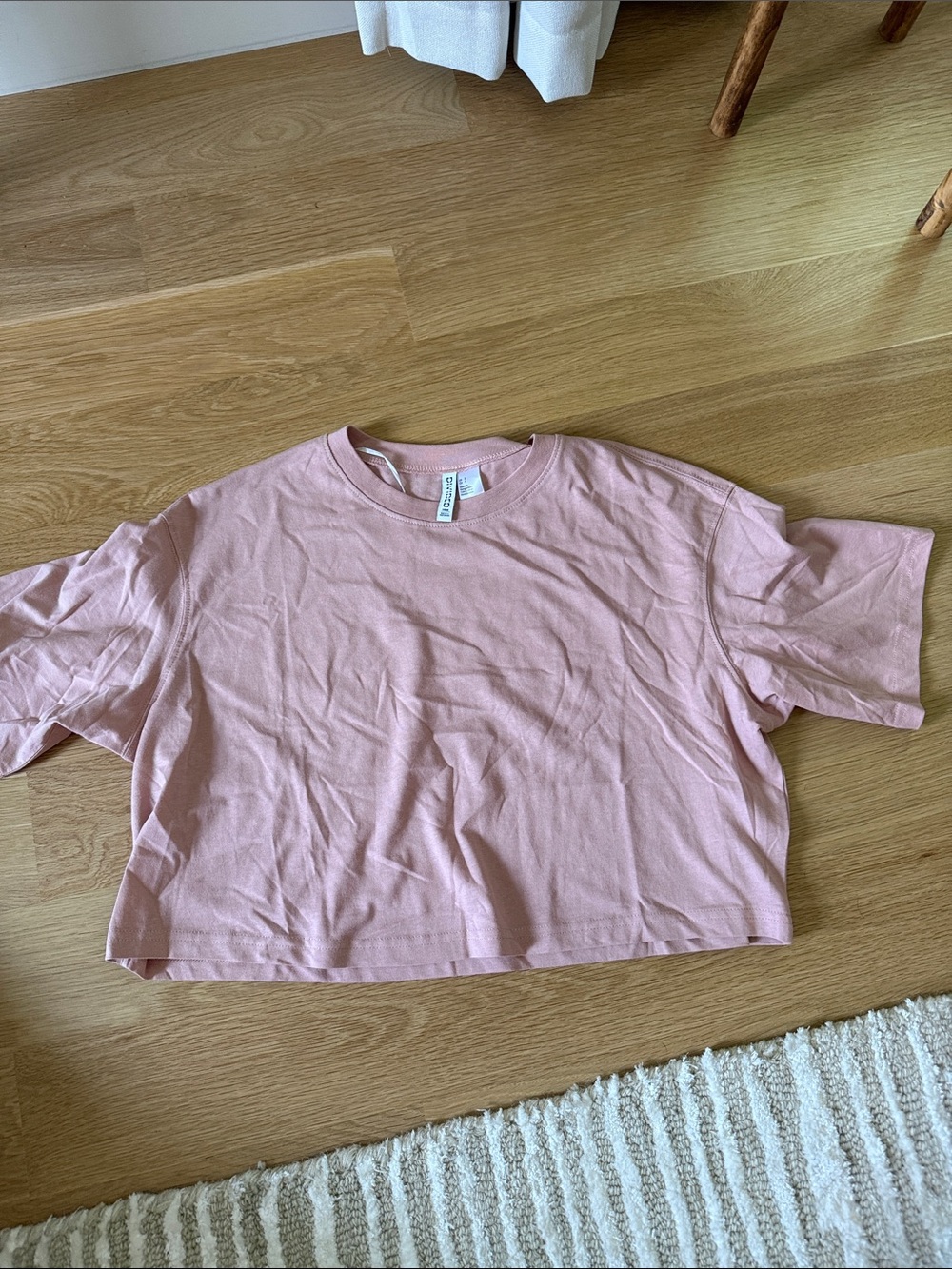 H&M Pink Cropped boxy T-Shirt
